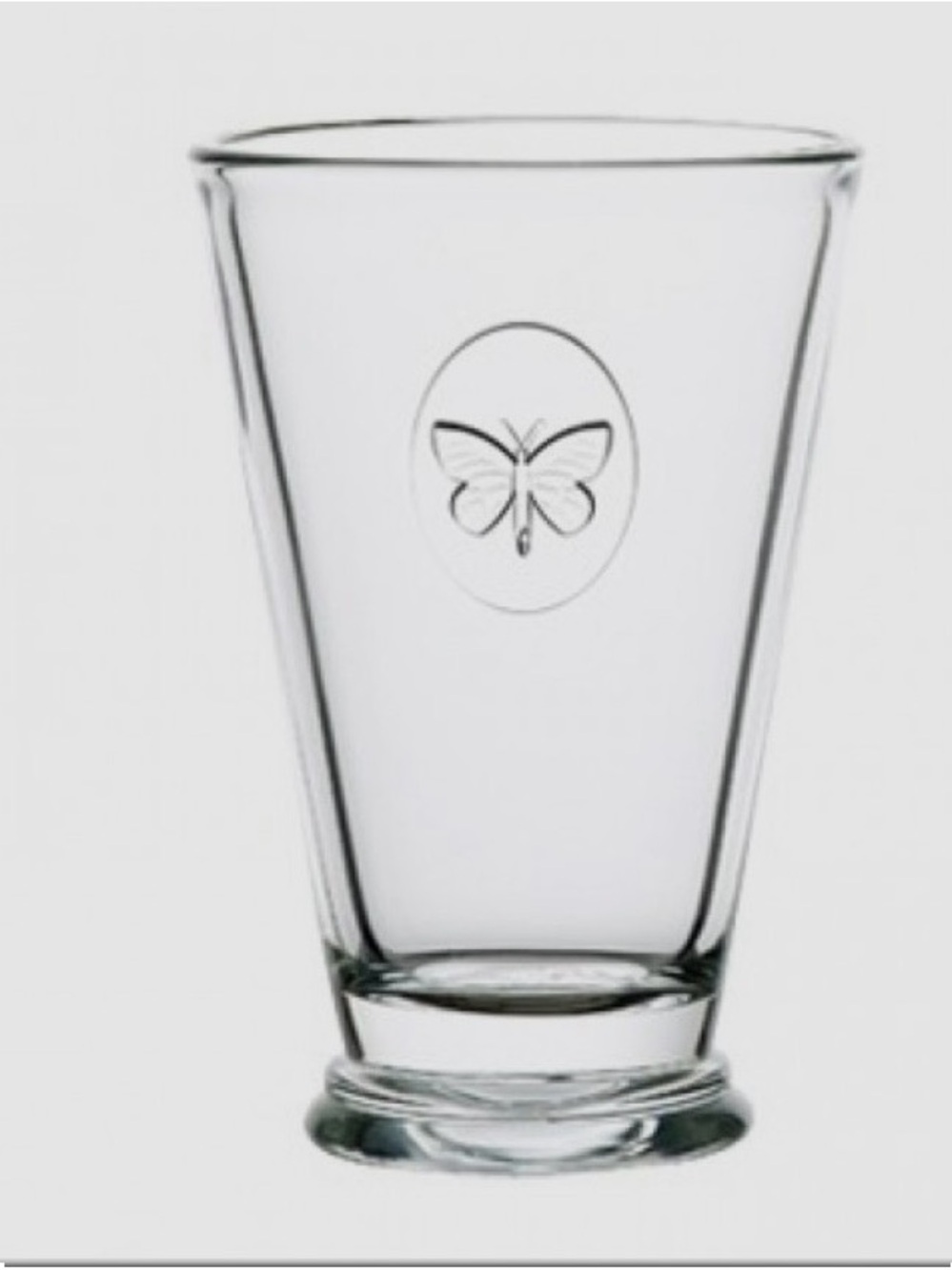 LA Rochere France Clear Butterfly Embossed Glass Tumbler - Home Dining